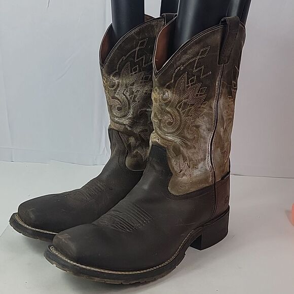 Double H Leather Square Ice Roper Cowboy Men's Boots - Picture 10 of 16